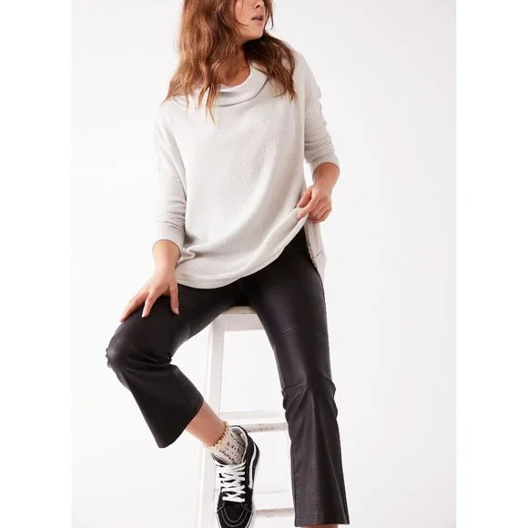 NWT Free People Juicy Ribbed Long Sleeve / Grey Opal - Picture 1 of 5